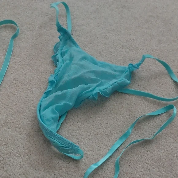 Victoria's Secret Turquoise and Brown vintage lingerie Chemise Set - Picture 3 of 4